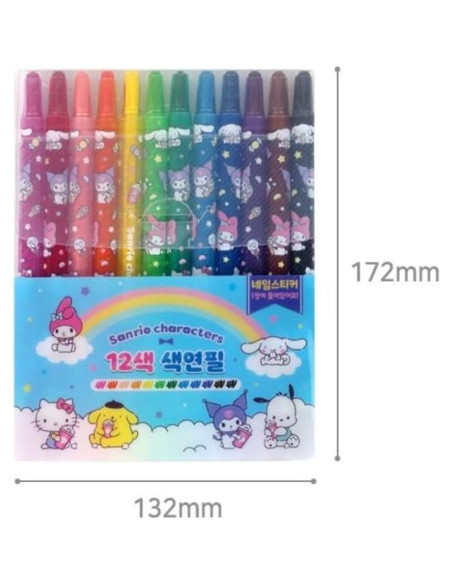 12 Lápices de Colores Giratorios Genérico con Personajes