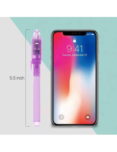 Bolígrafo de Tinta Invisible EODVICS 6 Colores con Luz UV