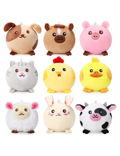 Skylety 9 Mini Animales de Peluche 8 cm Suaves y Divertidos