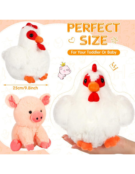 Conjunto de 5 Animales de Granja de Peluche Skylety 25 cm