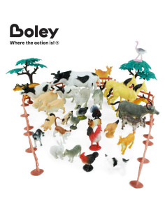 Cubo de Juguetes de Animales de Granja Boley 40 Piezas 2