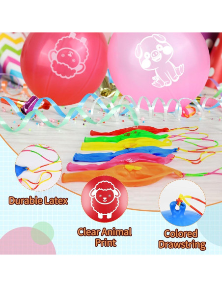 36 Globos de Golpe HSLCGF Animales de Granja Diversión