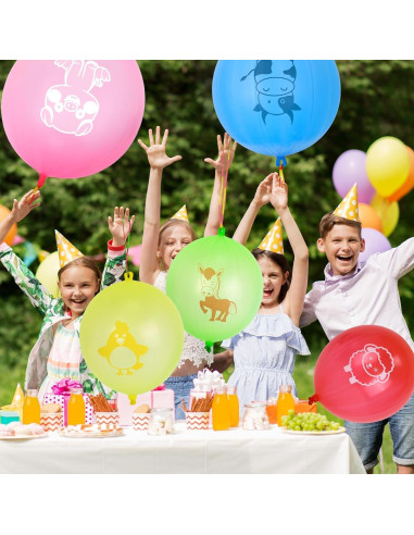 36 Globos de Golpe HSLCGF Animales de Granja Diversión