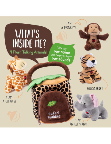 Juego de Animales de Peluche Hablantes Plush Creations - 4 Piezas