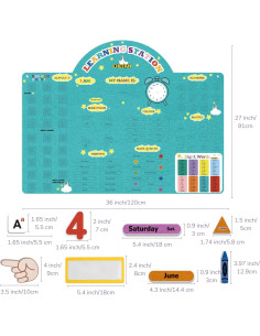 Tablero de Fieltro de Granja CHEFAN 81x68 cm con Letras y Números 2