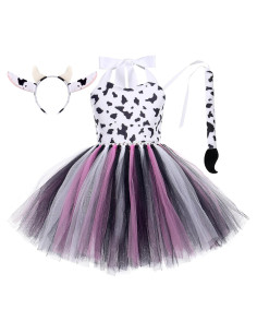 Disfraz de Tutu de Vaca IWEMEK 3 Piezas para Niñas 7-8 Años