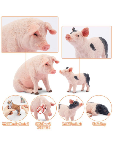 Conjunto de Figuras de Cerdo Realistas Toymany 32PCS