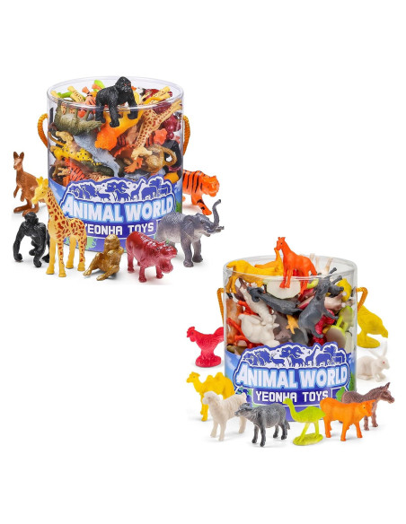 Conjunto 120 Figuras de Animales de Granja y Zoológico
