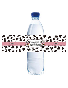 Etiquetas de Botellas de Agua Vaca 32pcs ROSTYAKZ Fiesta
