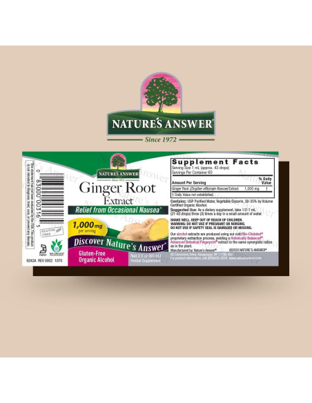 Extracto Herbal de Jengibre Orgánico Respuesta de la Naturaleza 60 ml