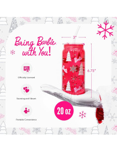 Vasos de Cristal Dragon Glassware x Barbie - Set 2 Pzs 2