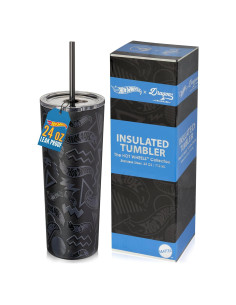 Vaso Aislado Dragon Glassware Hot Wheels 710 ml con Pajilla