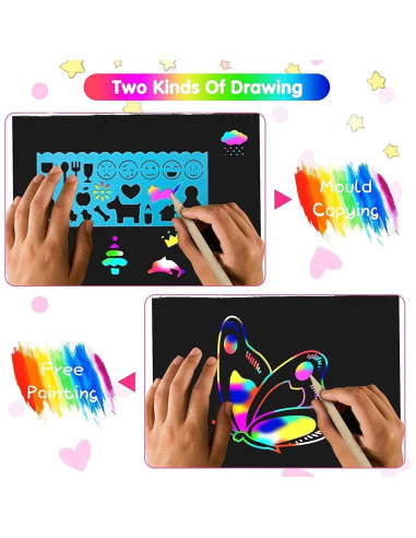 Conjunto de Arte Rascable Smasiagon 60 Piezas para Niños