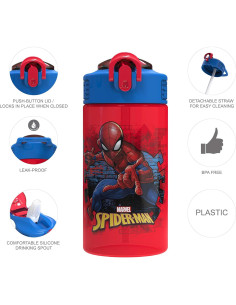 Botella de Agua Zak Spider-Man 16 oz con Asa y Tapa 2