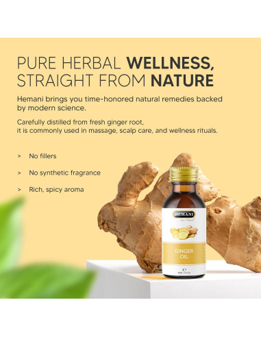 Aceite de Jengibre Hemani 30ml - Puro y Natural, Aromaterapia