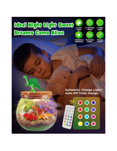 Kit de Terrario de Dinosaurios D-FantiX con Luz LED para Niños 2
