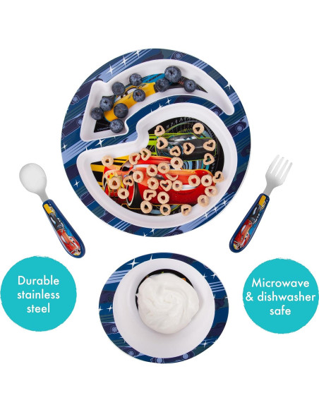 Juego de Vajilla Disney Pixar Cars - 4 Piezas para Niños