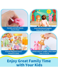 Títeres de Dedo de Animales de Safari Oriate 10 Pcs 2