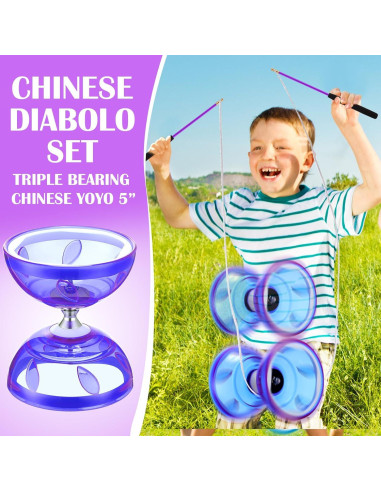 Juego de Diabolo Chino Simgoing con 2 Palos y Cuerda