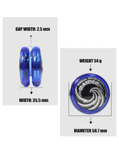 Yoyo Profesional Yomega Raider Azul/Negro con 2 Cuerdas 2