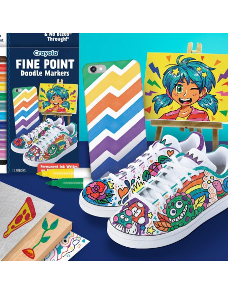 Marcadores Crayola Punta Fina 12 Colores Sin Sangrado Marcadores Crayola Punta Fina 12 Colores Sin Sangrado