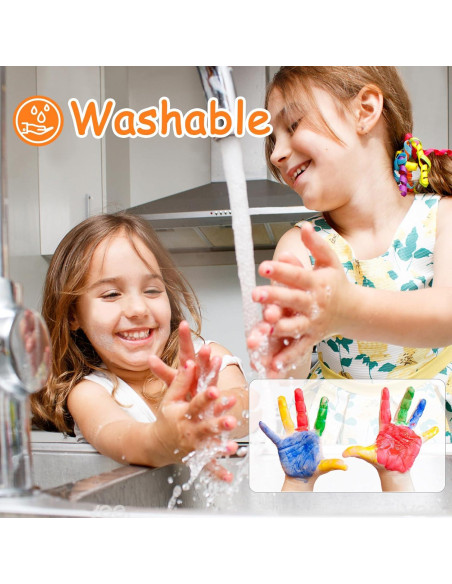 Pintura de Dedos ABEIER 12 Colores Lavable No Tóxica Pintura de Dedos ABEIER 12 Colores Lavable No Tóxica
