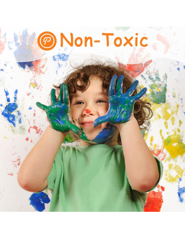 Pintura de Dedos ABEIER 12 Colores Lavable No Tóxica