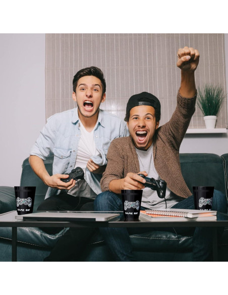 Tazas de Plástico BLACK 16 Pack Videojuegos Cumpleaños