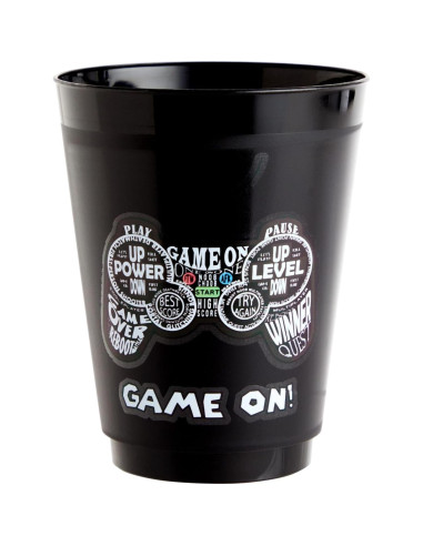 Tazas de Plástico BLACK 16 Pack Videojuegos Cumpleaños