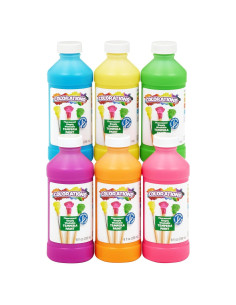Pintura Tempera Lavable Coloraciones Fluorescente Set 6 x 236ml