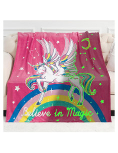 Manta Unicornio Jekeno 50x60 cm Brilla en la Oscuridad