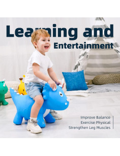 Saltador Inflable Dinosaurio Azul EVERICH para Niños 18 Meses 2