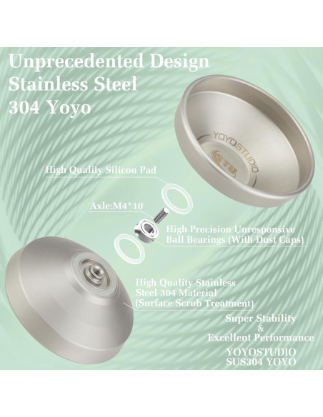 Yoyo Profesional YOYOSTUDIO Acero Inoxidable 304 Gris