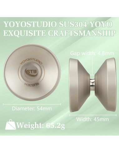 Yoyo Profesional YOYOSTUDIO Acero Inoxidable 304 Gris