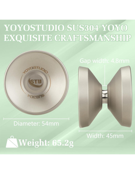 Yoyo Profesional YOYOSTUDIO Acero Inoxidable 304 Gris