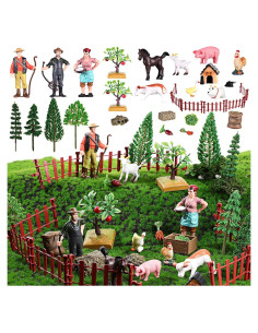 Juego de Juguetes de Granja RoundFunny 27 Piezas Educativo