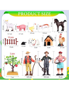 Juego de Juguetes de Granja RoundFunny 27 Piezas Educativo 2