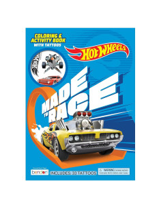 Libro de Colorear Hot Wheels Bendon 48 Páginas con Tatuajes