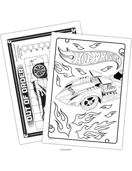 Libro de Colorear Hot Wheels Bendon 48 Páginas con Tatuajes Libro de Colorear Hot Wheels Bendon 48 Páginas con Tatuajes