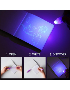 BONNYCO Paquete 16 Bolígrafos Tinta Invisible y Cuaderno 2