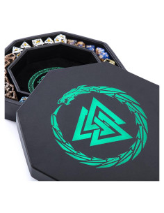 Bandeja de Dados Soar Forge Octagonal 20 cm Dragón Verde