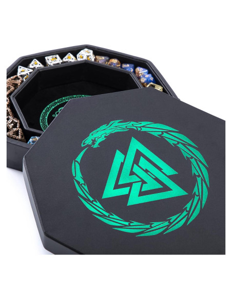 Bandeja de Dados Soar Forge Octagonal 20 cm Dragón Verde