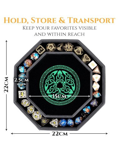 Bandeja de Dados Soar Forge Octagonal 20 cm Dragón Verde