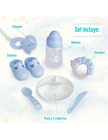 Muñeca de bebé JC Toys 38 cm con accesorios y ojos que cierran