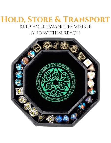 Bandeja de Dados Soar Forge Octagonal 20 cm Dragón Verde