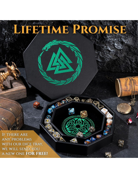 Bandeja de Dados Soar Forge Octagonal 20 cm Dragón Verde