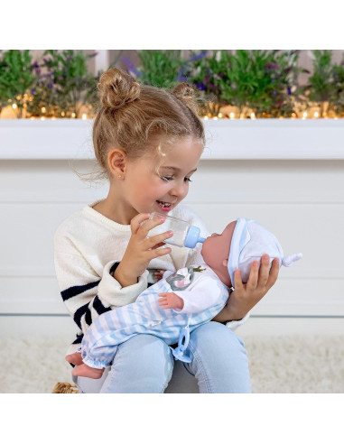 Muñeca de bebé JC Toys 38 cm con accesorios y ojos que cierran