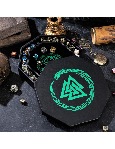 Bandeja de Dados Soar Forge Octagonal 20 cm Dragón Verde