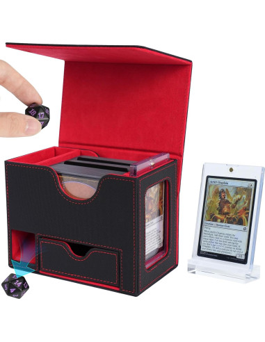 Caja de Almacenamiento AFIING para Cartas 120+ Negra Roja