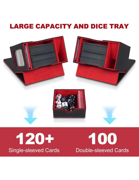 Caja de Almacenamiento AFIING para Cartas 120+ Negra Roja